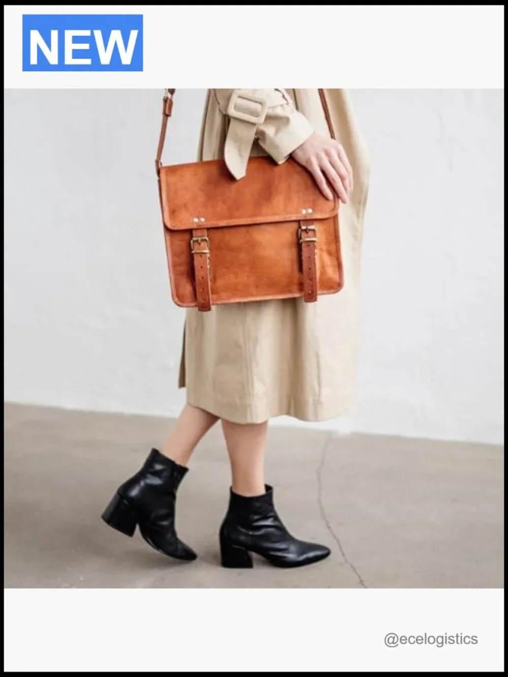 Vintage Leather Messenger Bag Laptop Briefcase Crossbody